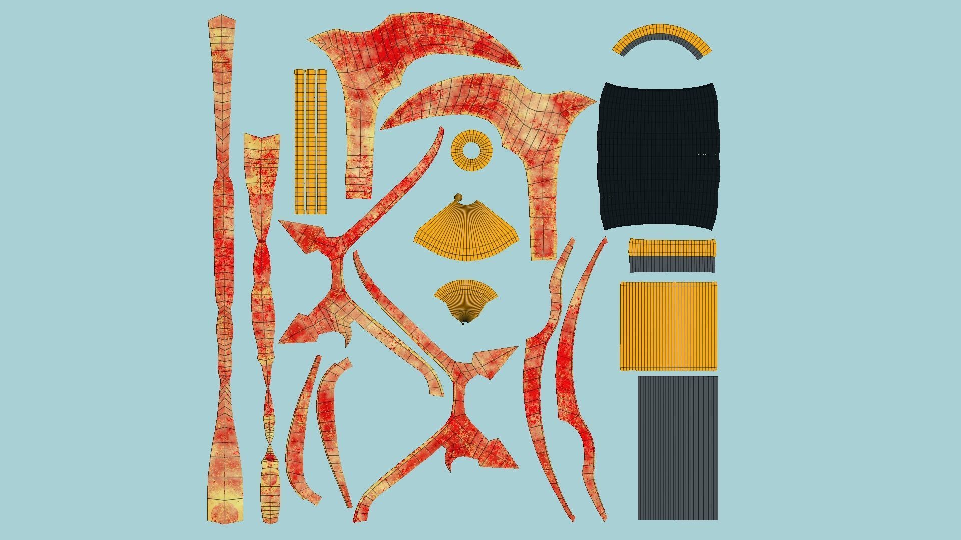 Medieval Battle Axe 09 Elemental Fire - Fantasy Weaponry Low-poly 3D model_5