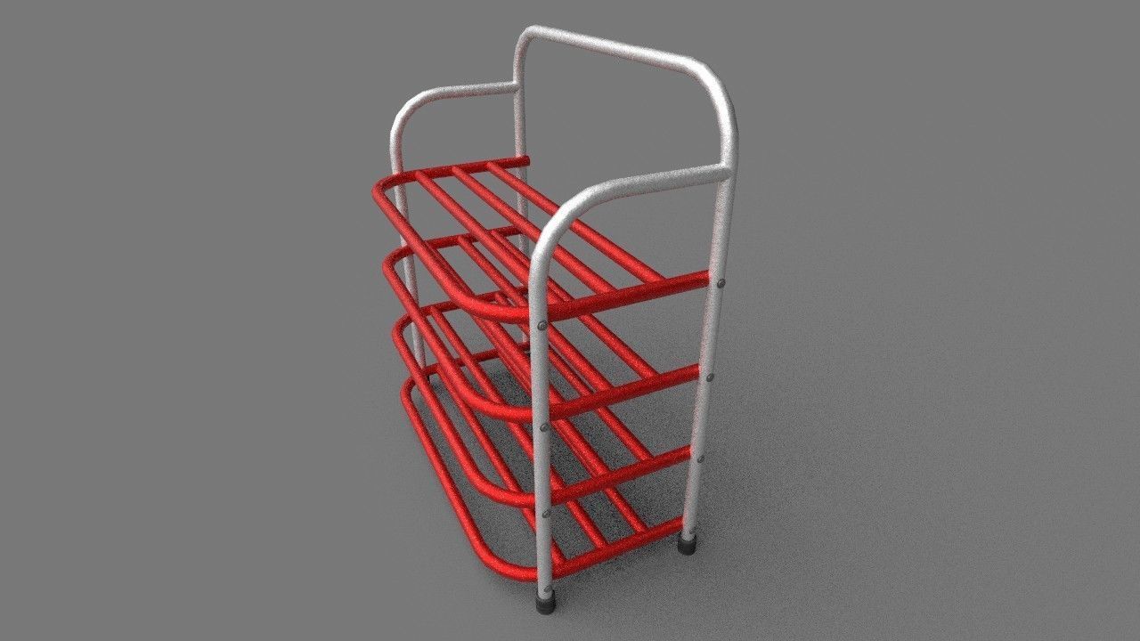 Stand White-Red 3D model_2
