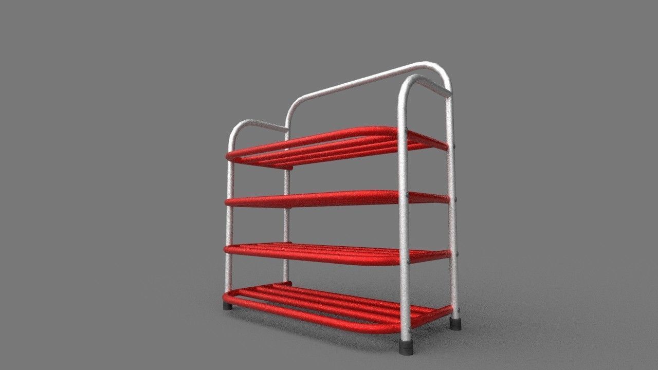 Stand White-Red 3D model_5