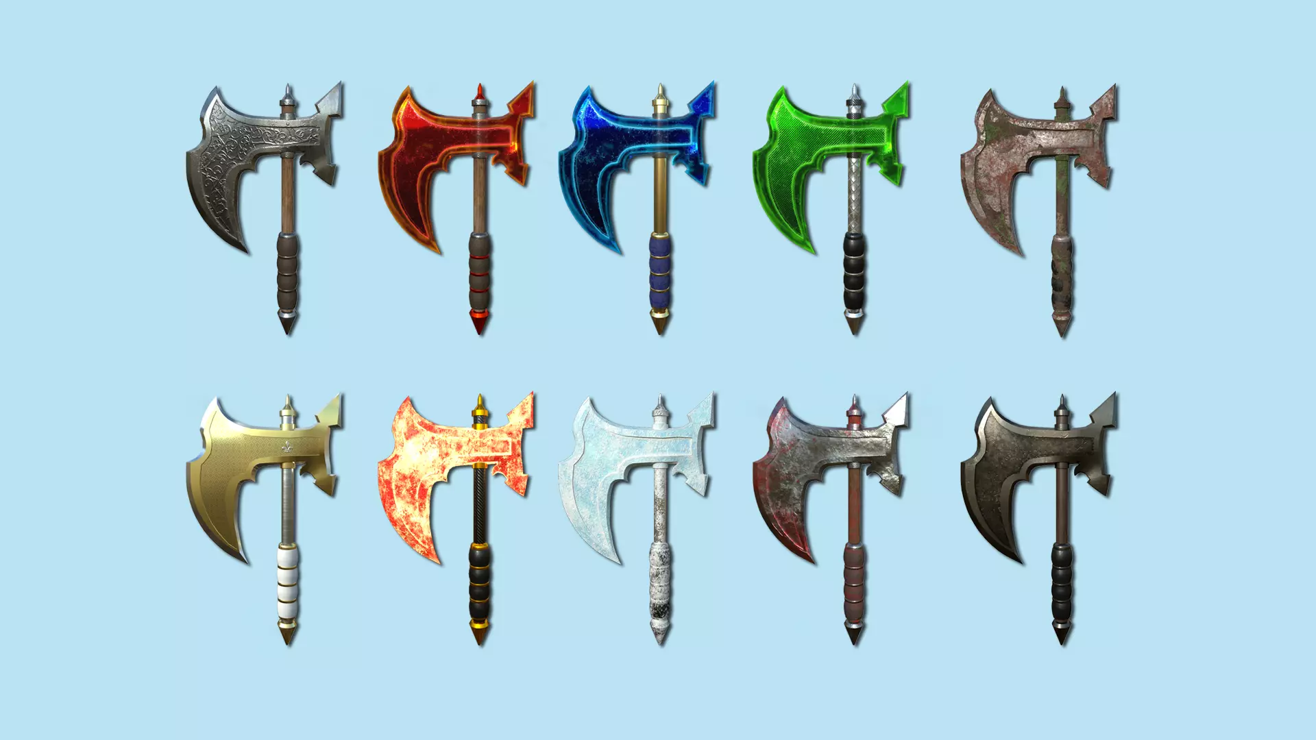 10 Medieval Battle Axe Collection - Fantasy Weaponry _0