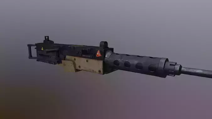 Machine gun - Browning M2 - Low Poly PBR 3d Model 