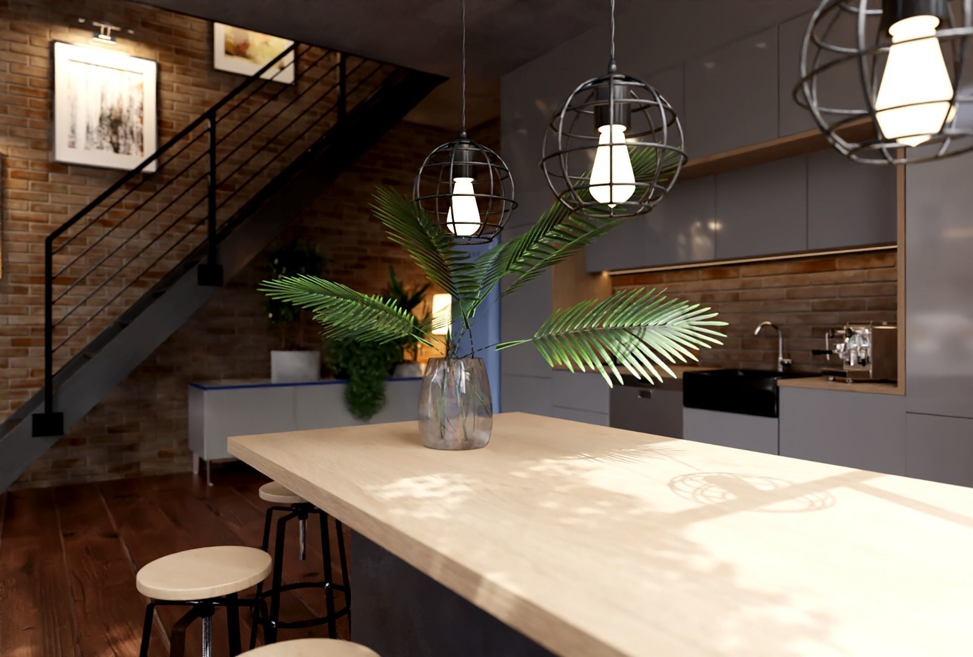 Loft Interior Scene 3D model_5