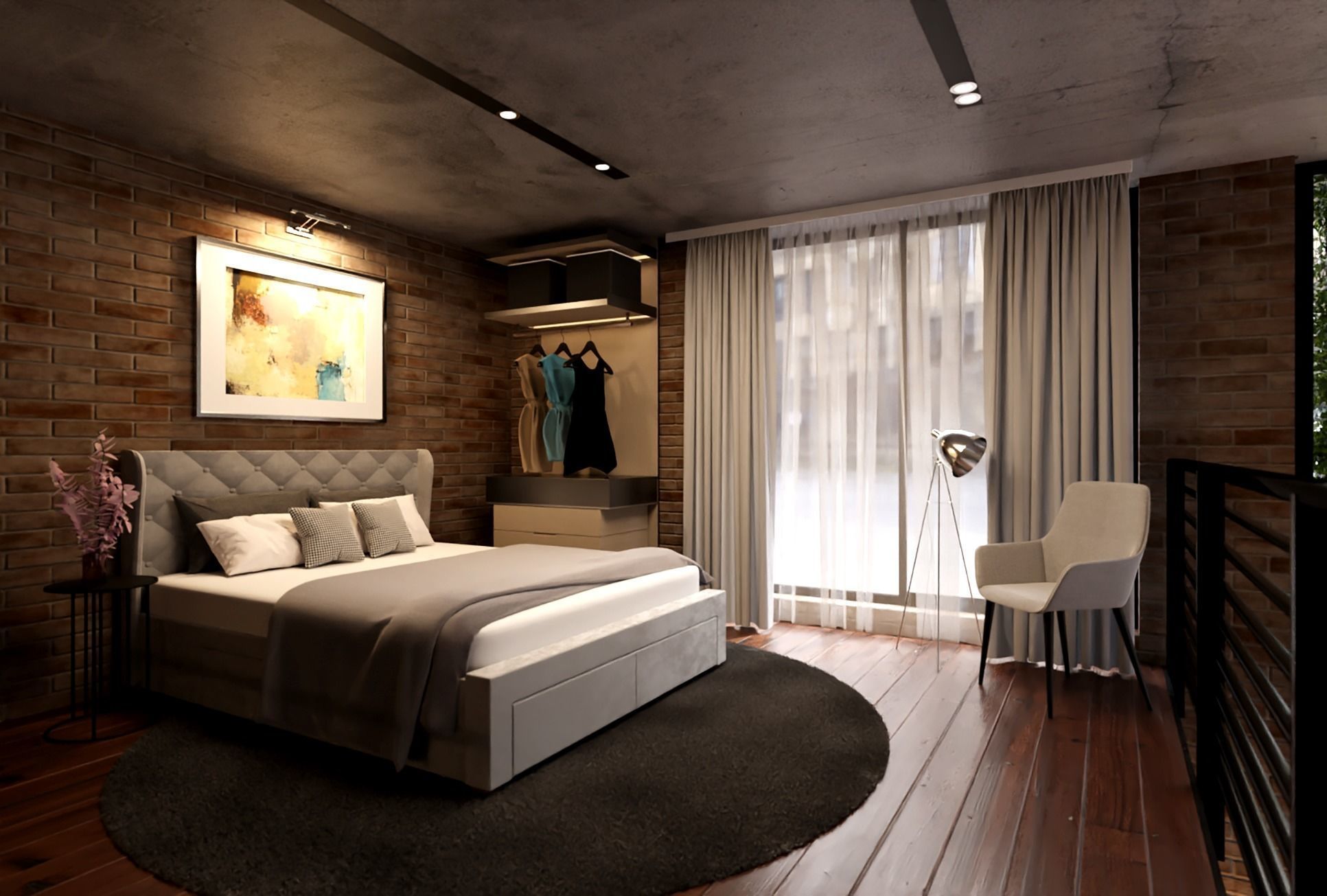 Loft Interior Scene 3D model_4