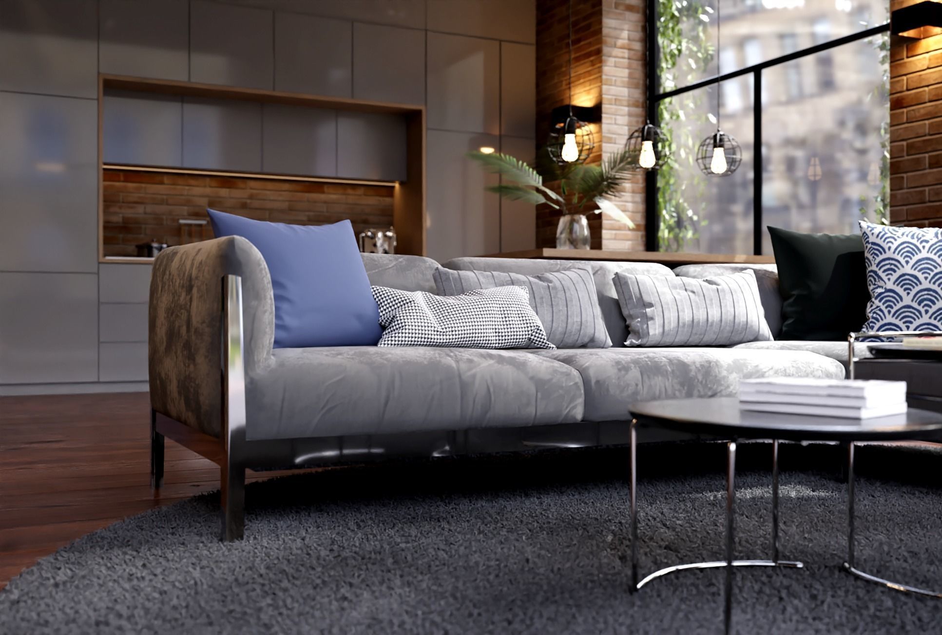 Loft Interior Scene 3D model_2