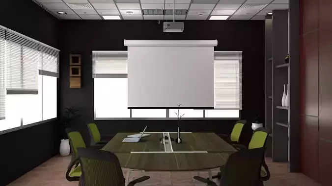 3d interior Office Conference Hall  sketchup 3D model