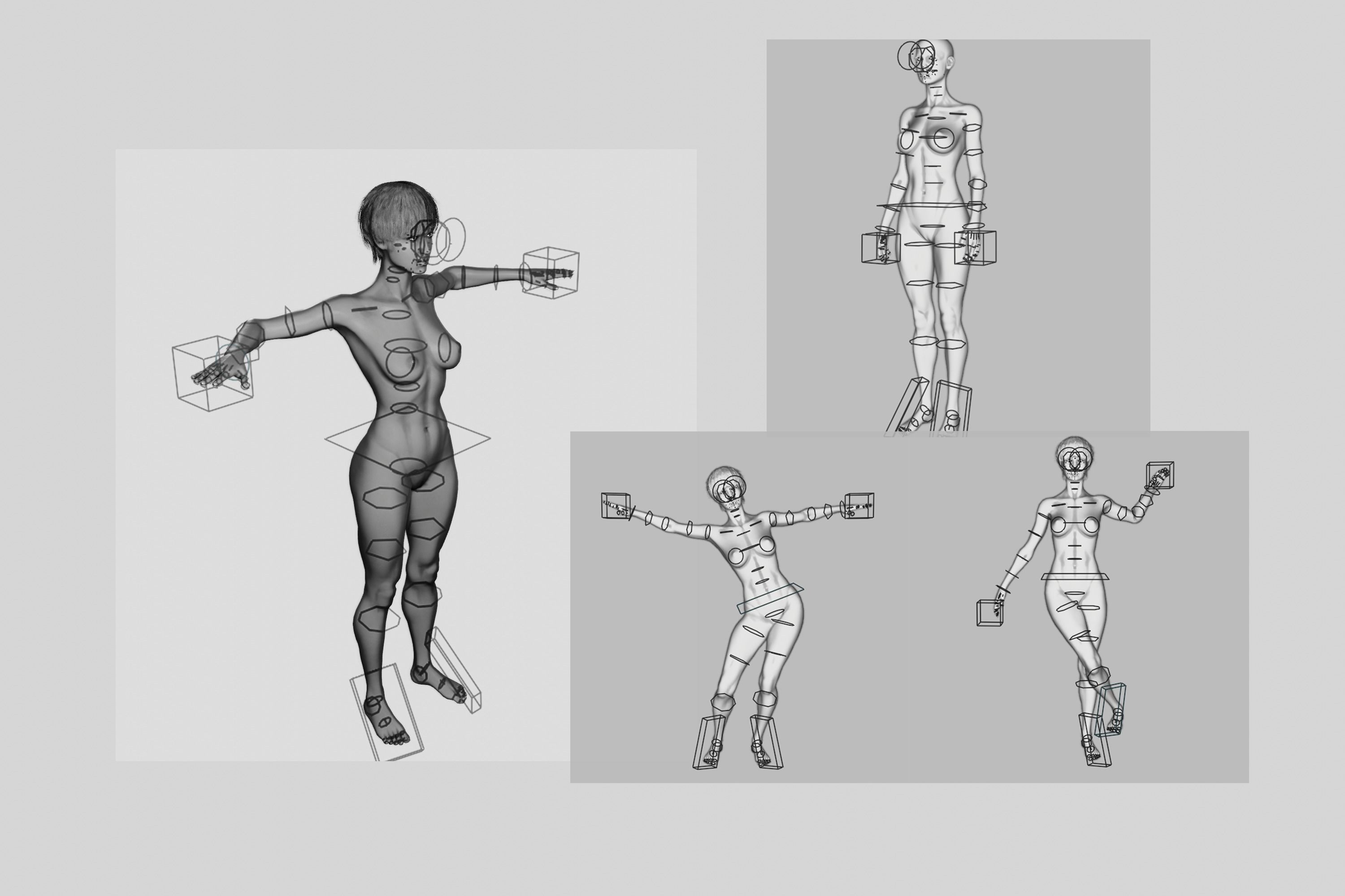 Naked Black Woman Fit Low-poly 3D model_7