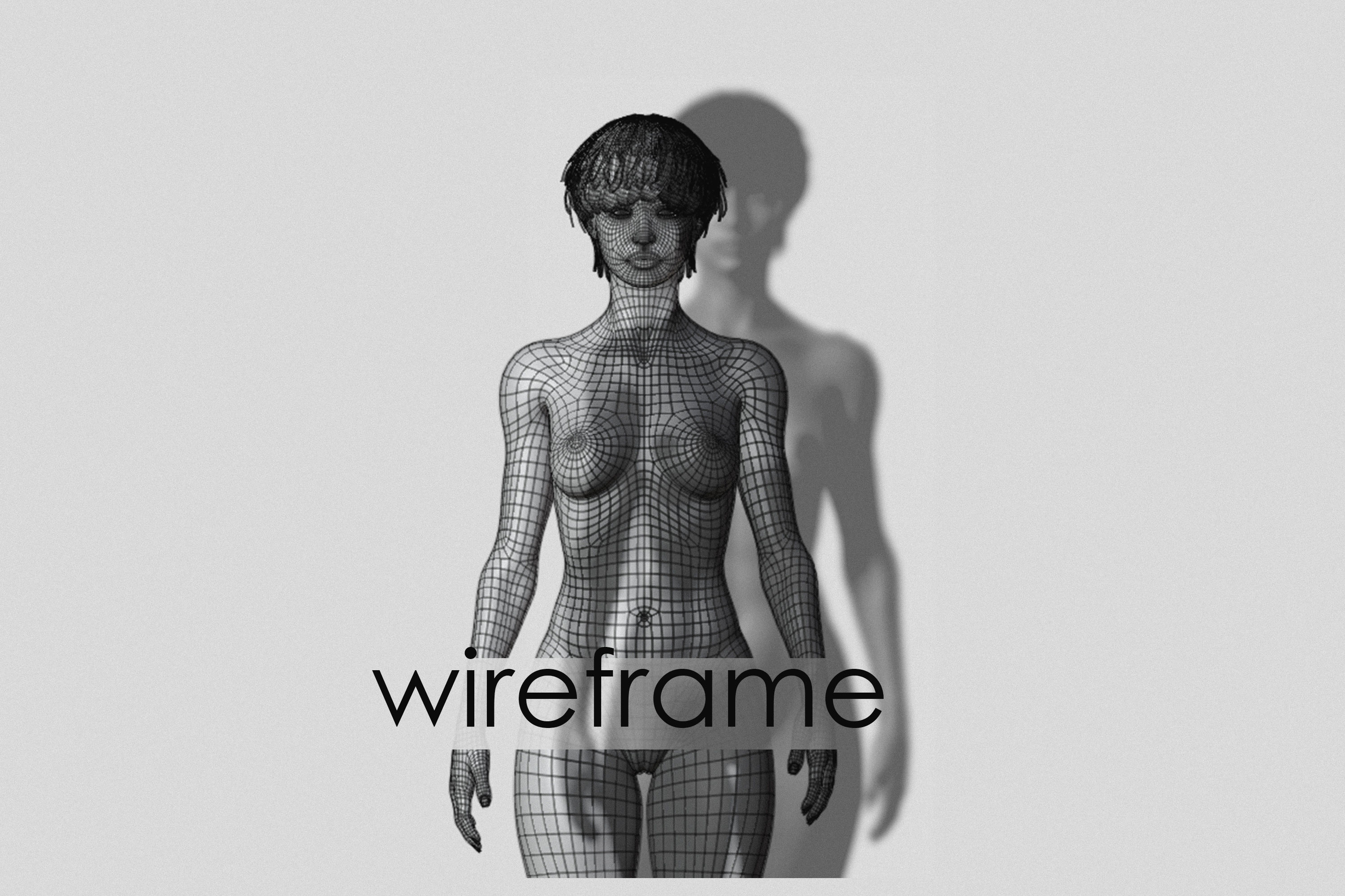 Naked Black Woman Fit Low-poly 3D model_9