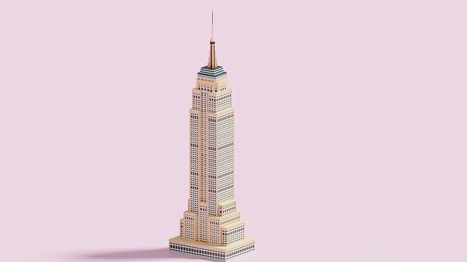 Cartoon Empire State Building New York A 3D model