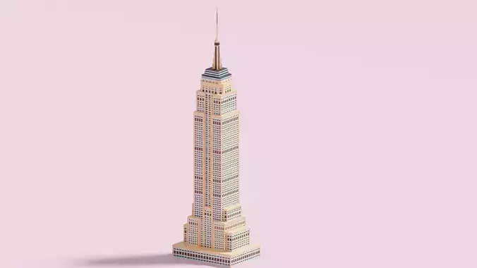 Cartoon Empire State Building New York A