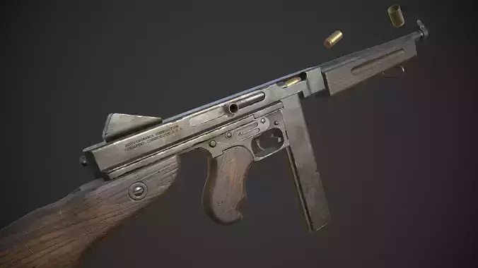 Thompson M1A1 - Low poly
