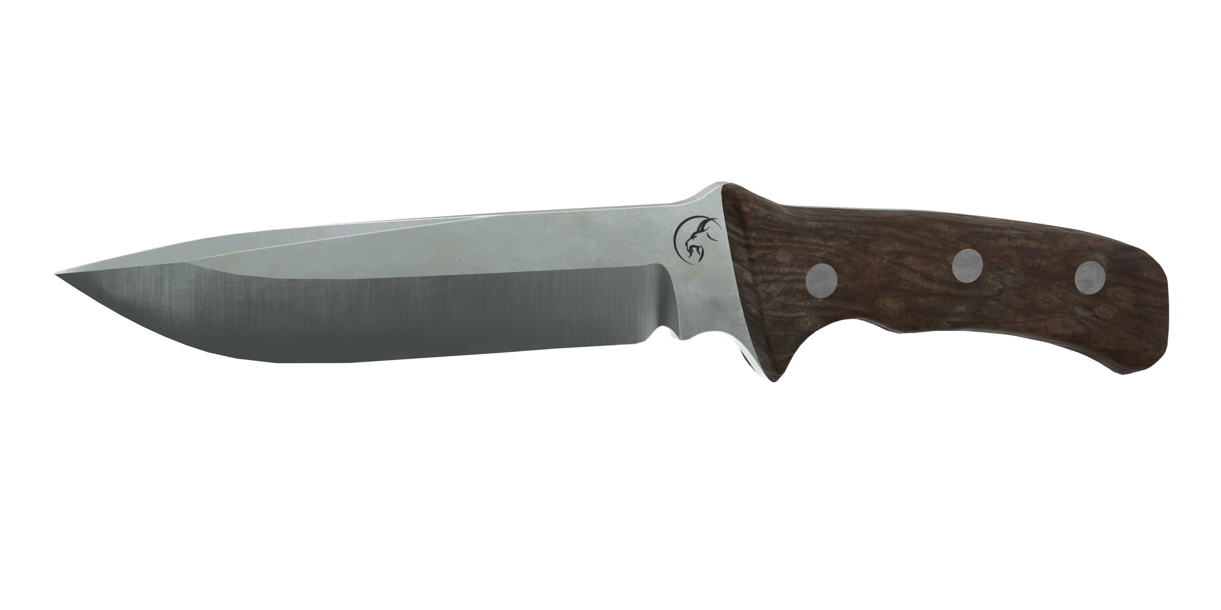 Survival Knife - Model 2 - with 5 Handle Skins Low-poly 3D model_5