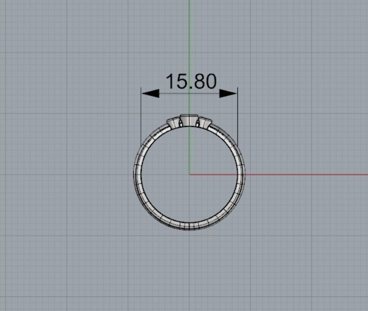 Three stone Bezel ring 3D print model_8