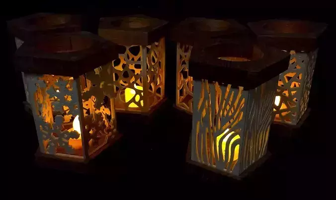 Lantern for tealight with 15 different pattern