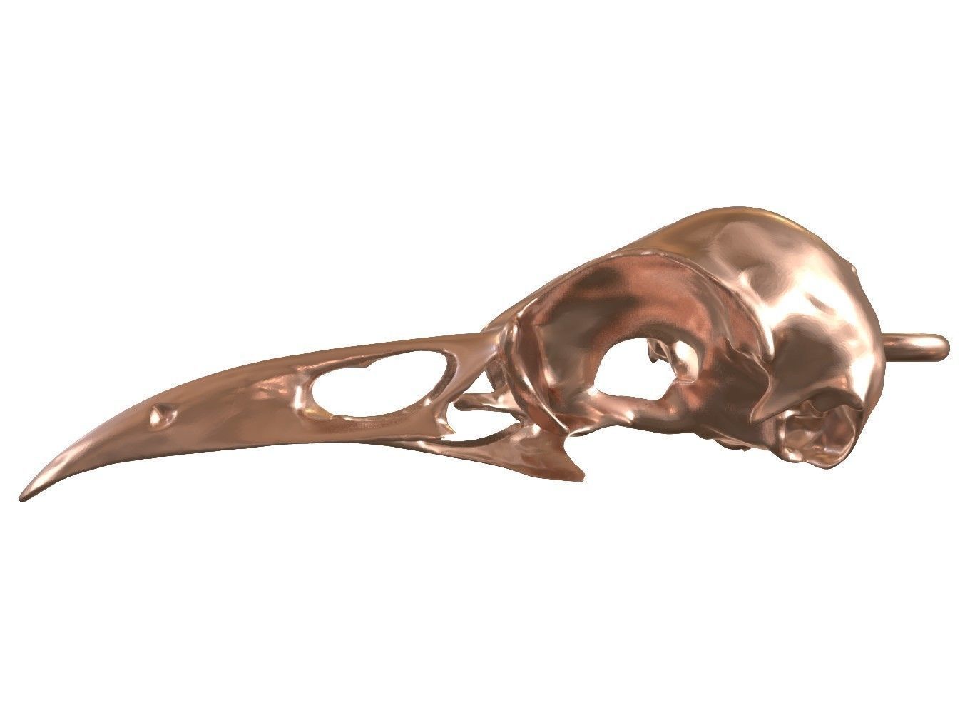 Cranium Charm Raven Bronze 3D print model_5