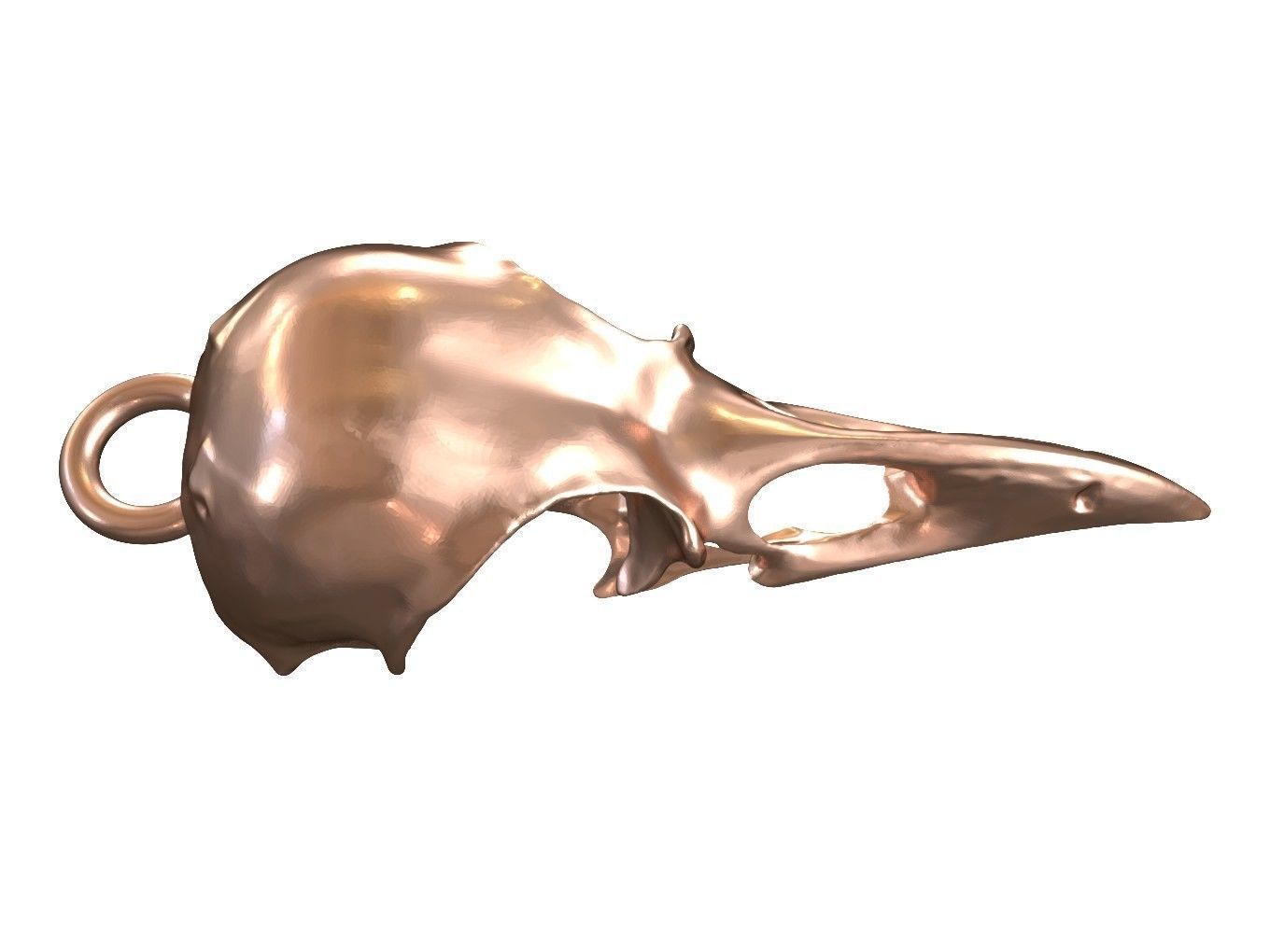 Cranium Charm Raven Bronze 3D print model_2