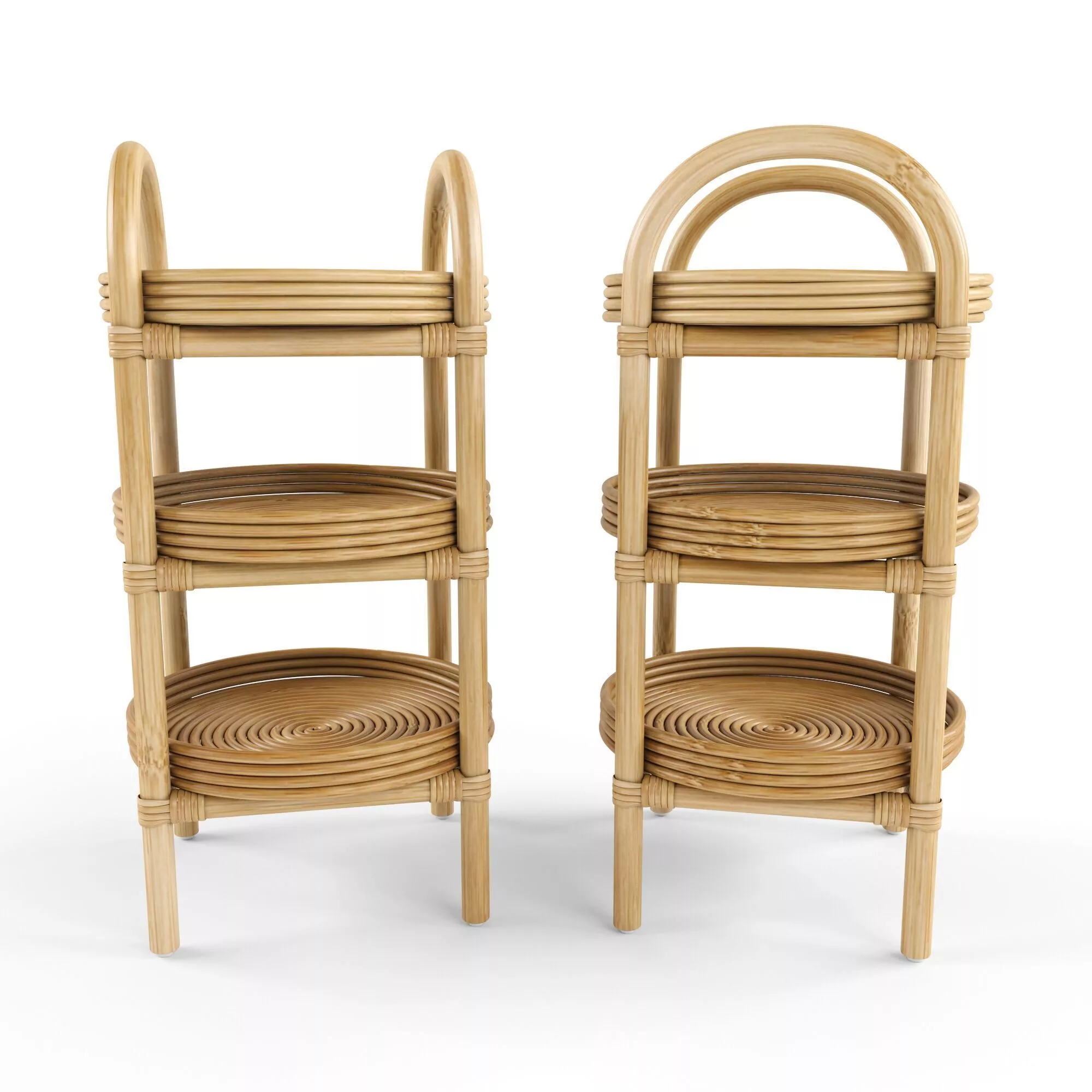 Freestanding Storage Caddy Natural Rattan Nala 3D model