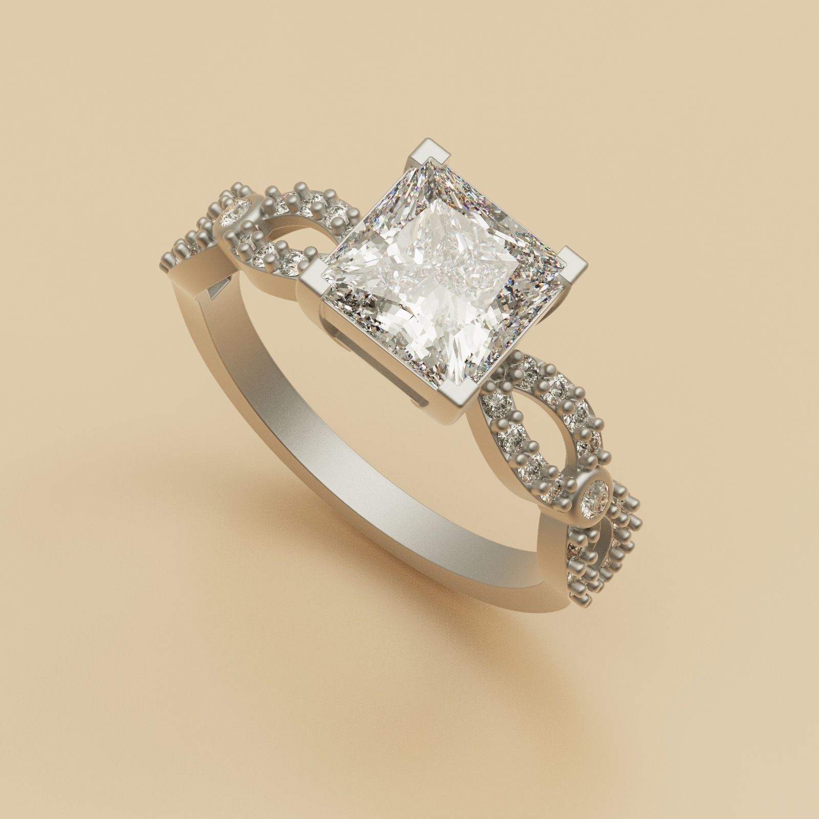 Diamond Ring twist 3D print model_6