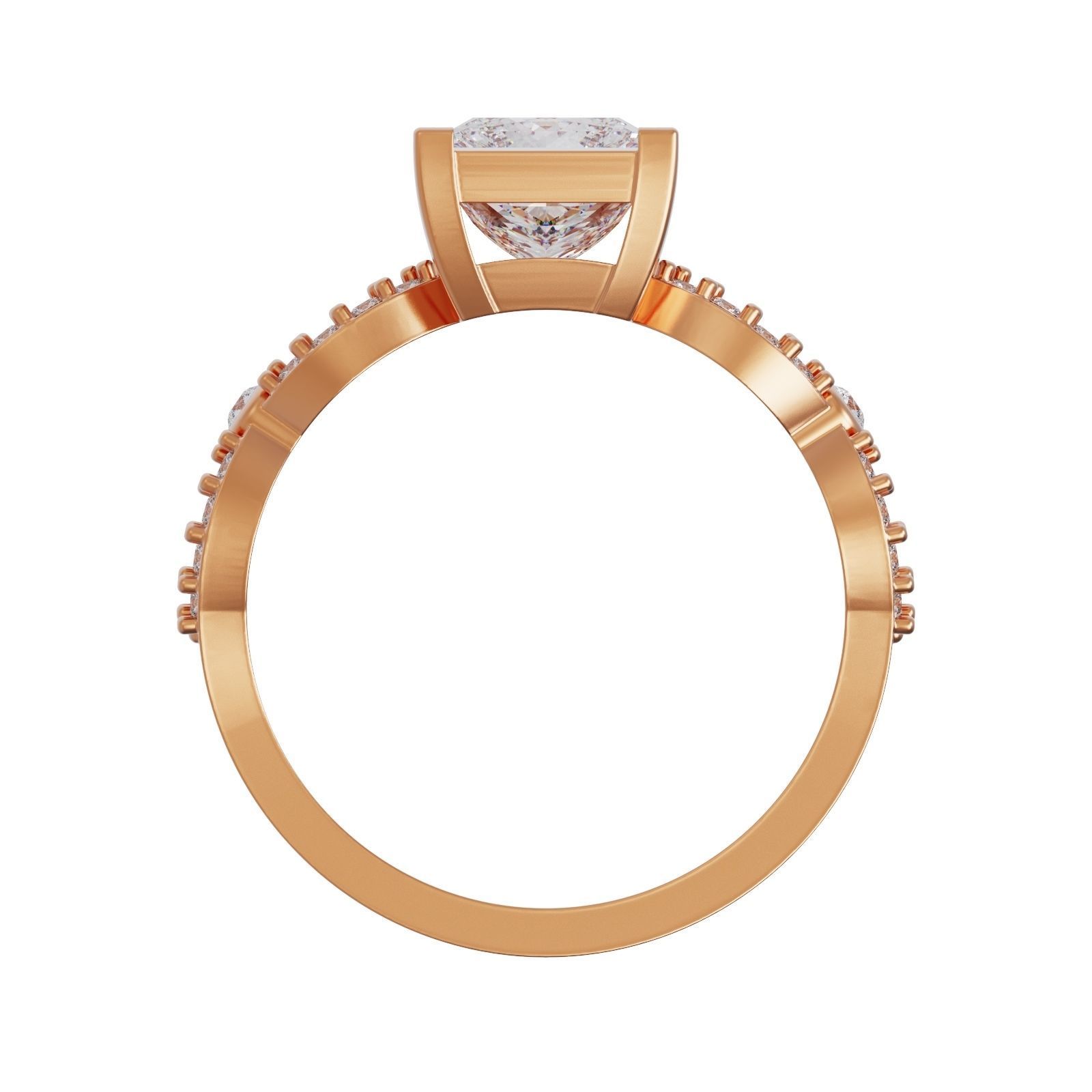 Diamond Ring twist 3D print model_2