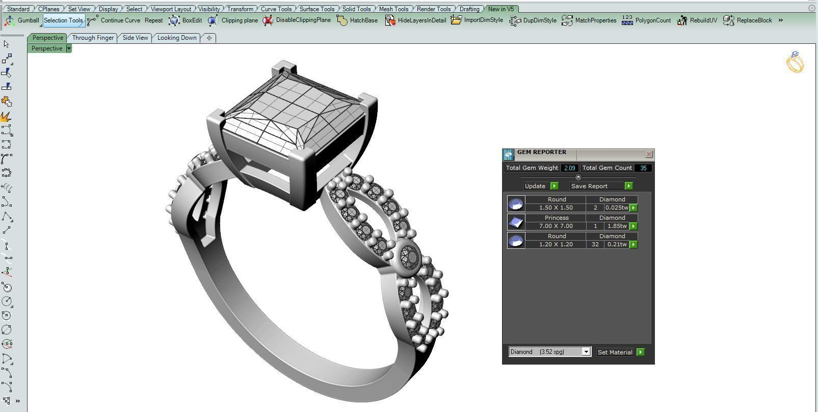 Diamond Ring twist 3D print model_16