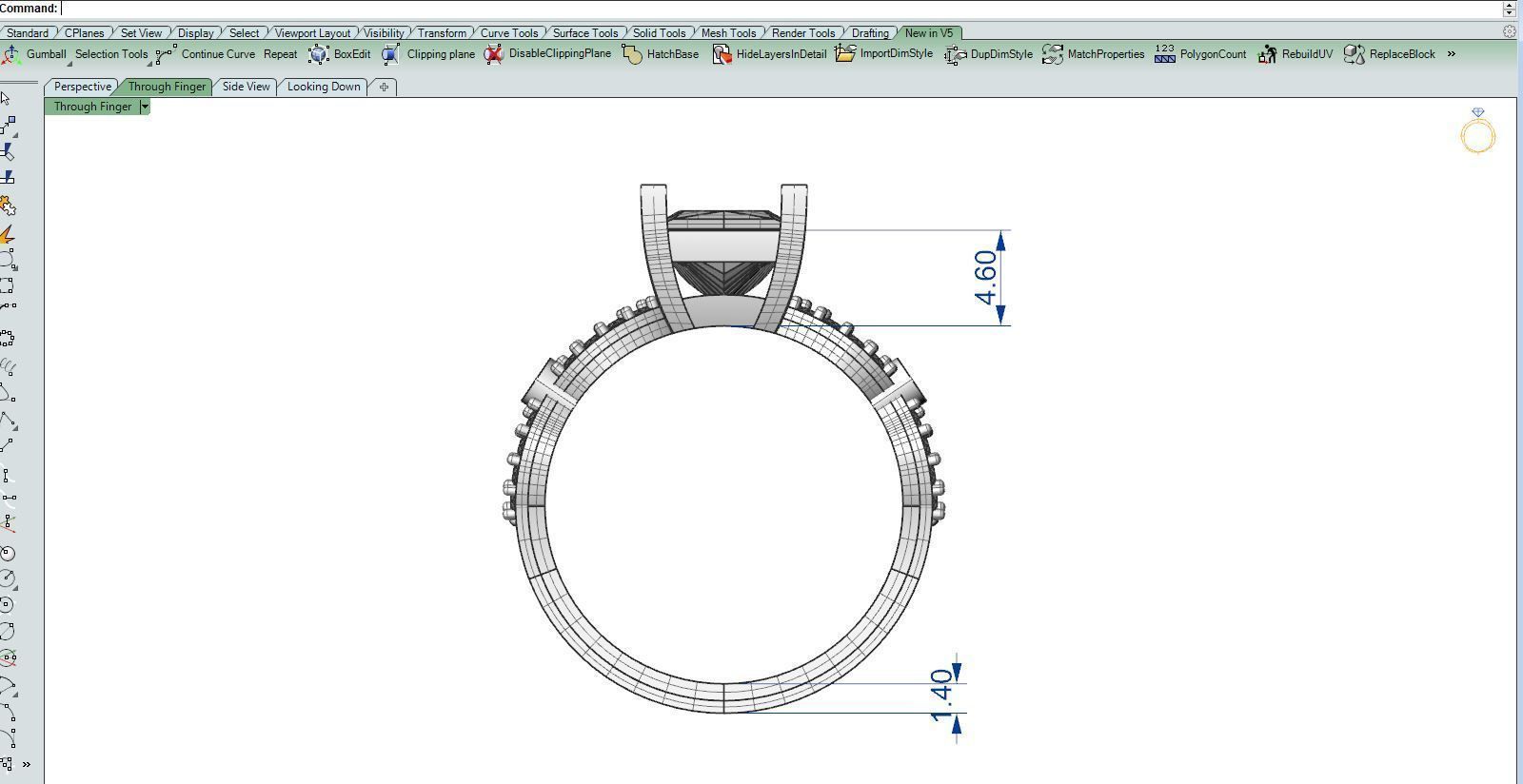 Diamond Ring twist 3D print model_13