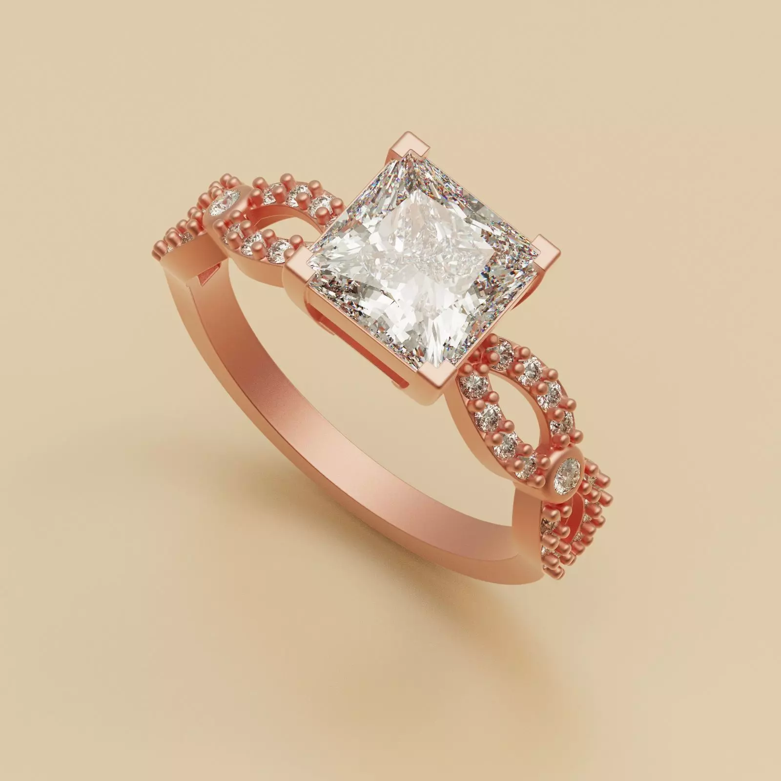 Diamond Ring twist 3D print model_0