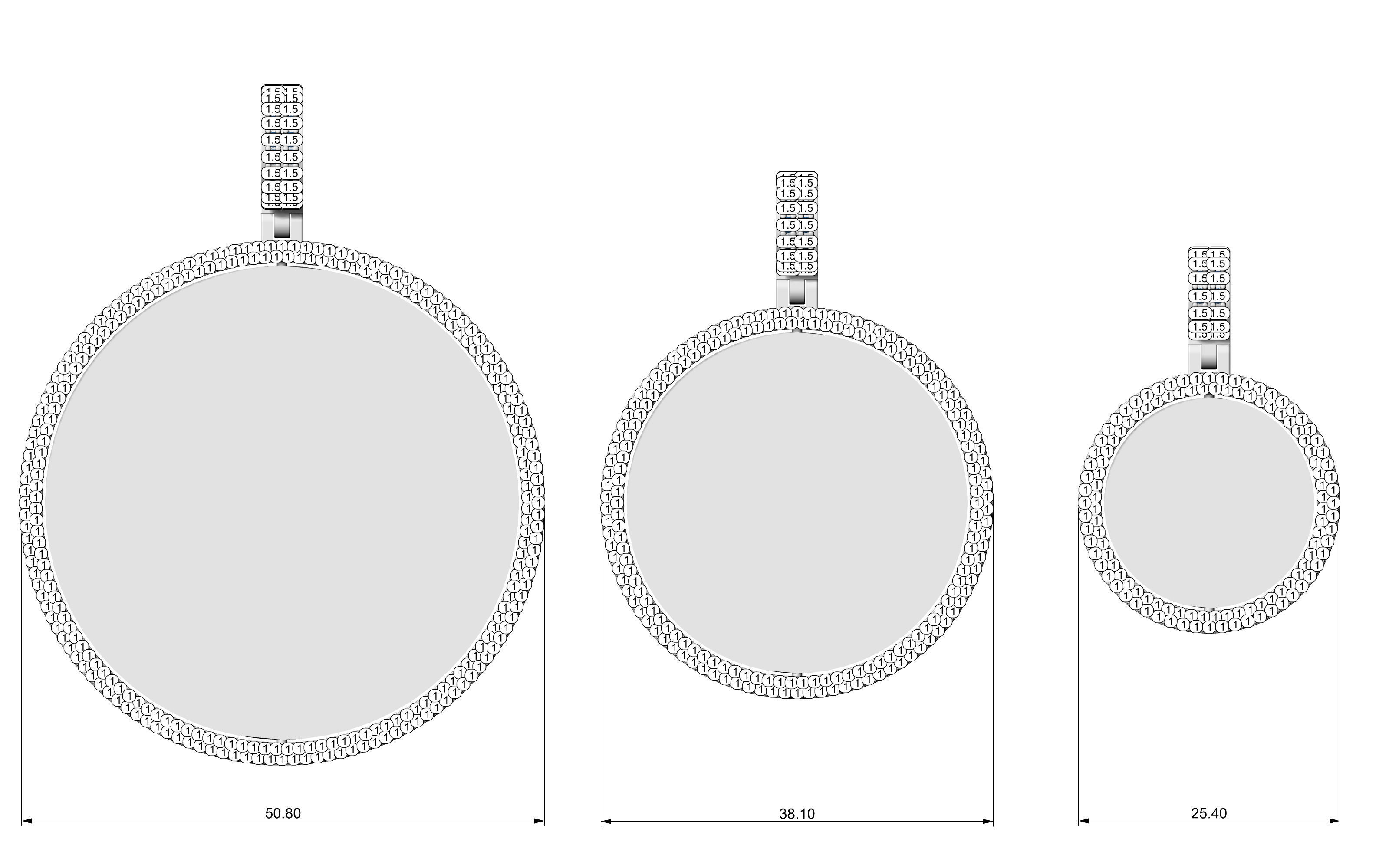 Picture pendant 1-2 inch N4 3D print model_12
