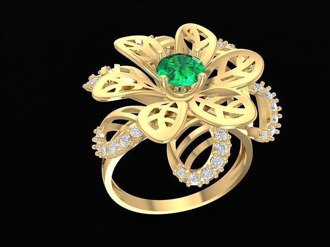 UNTRA VISION FLOWER RING 963 3D print model