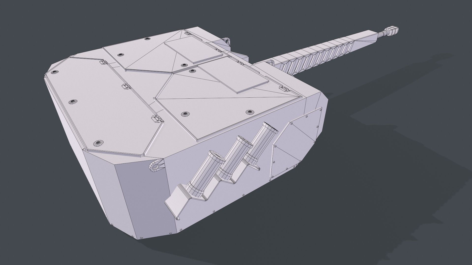Turret 32V01 Low-poly 3D model_9