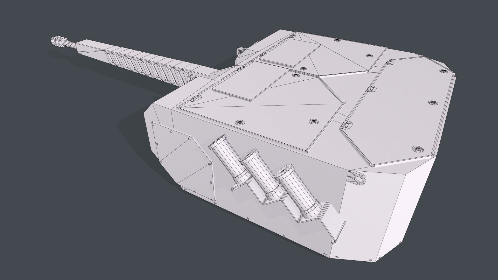 Turret 32V01 Low-poly 3D model_8
