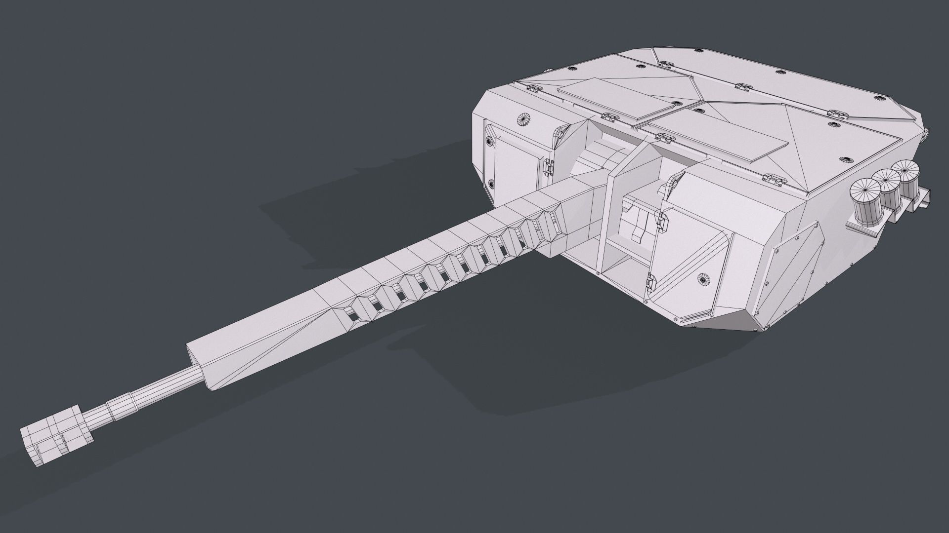 Turret 32V01 Low-poly 3D model_7
