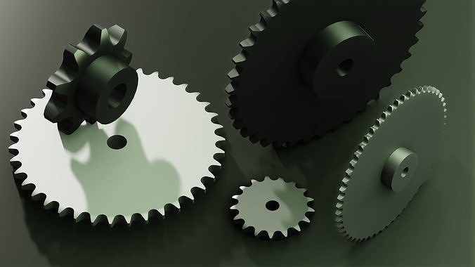ANSI 80 ROLLER CHAIN SPROCKETS WITH HUB  3D print model
