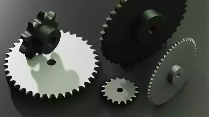 ANSI 80 ROLLER CHAIN SPROCKETS WITH HUB  3D print model