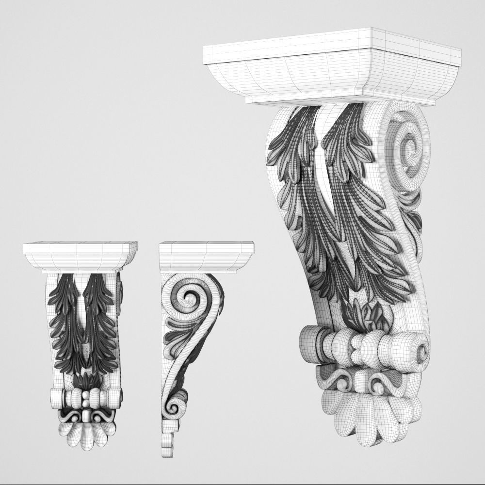 ornament sofa 3D model_1