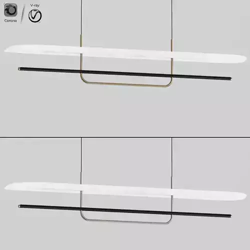 Reflector Linear LED Anodized Aluminum Pendant Light 3D model