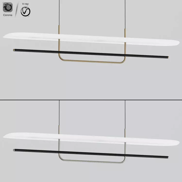 Reflector Linear LED Anodized Aluminum Pendant Light 3D model_0