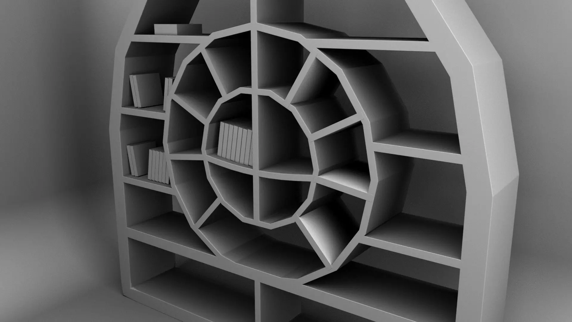 BOOK SHELF 3D model_0