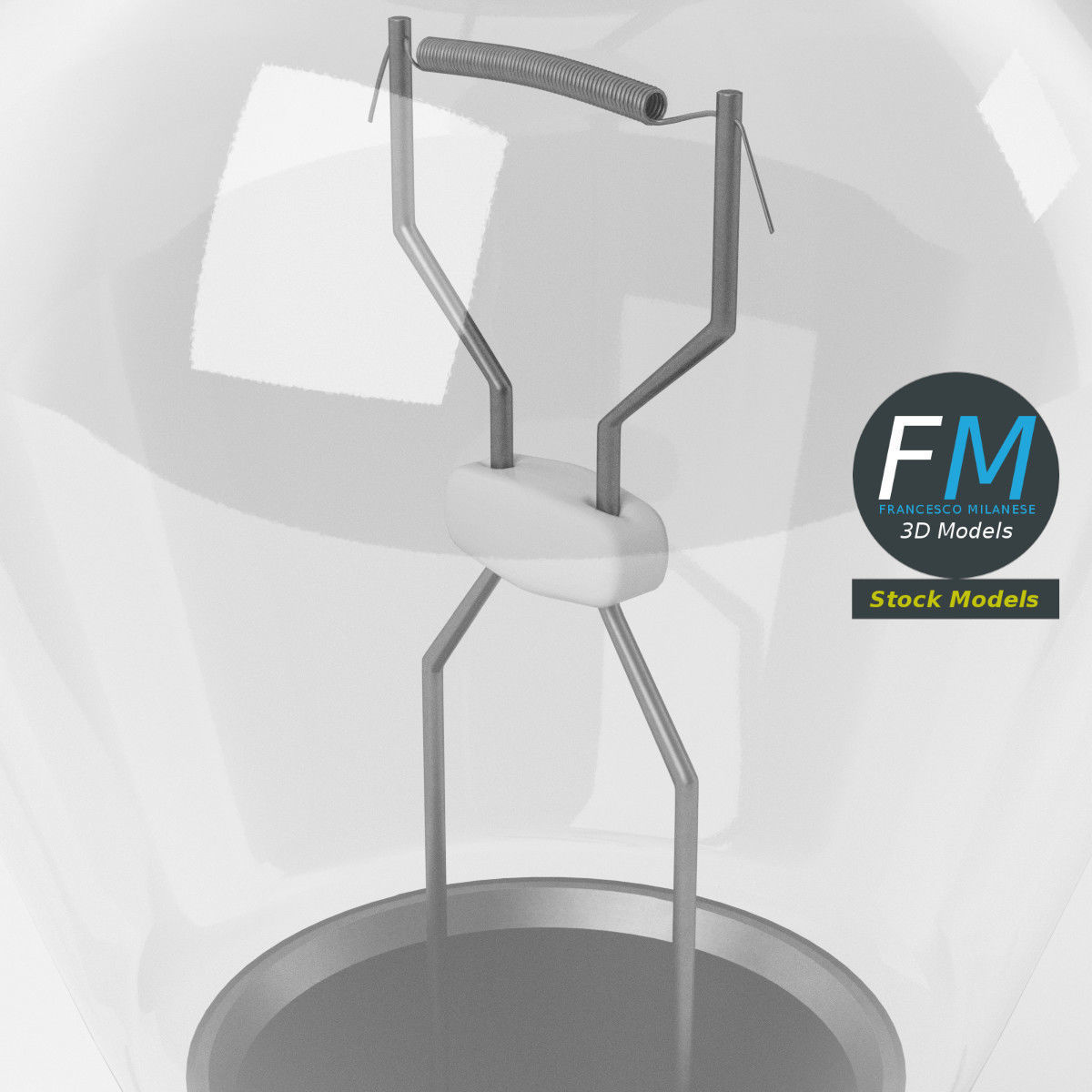 12V incandescent car light 3D model_5