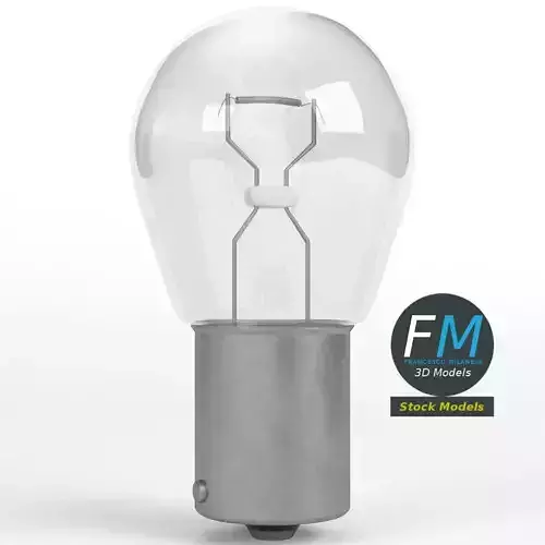 12V incandescent car light 3D model