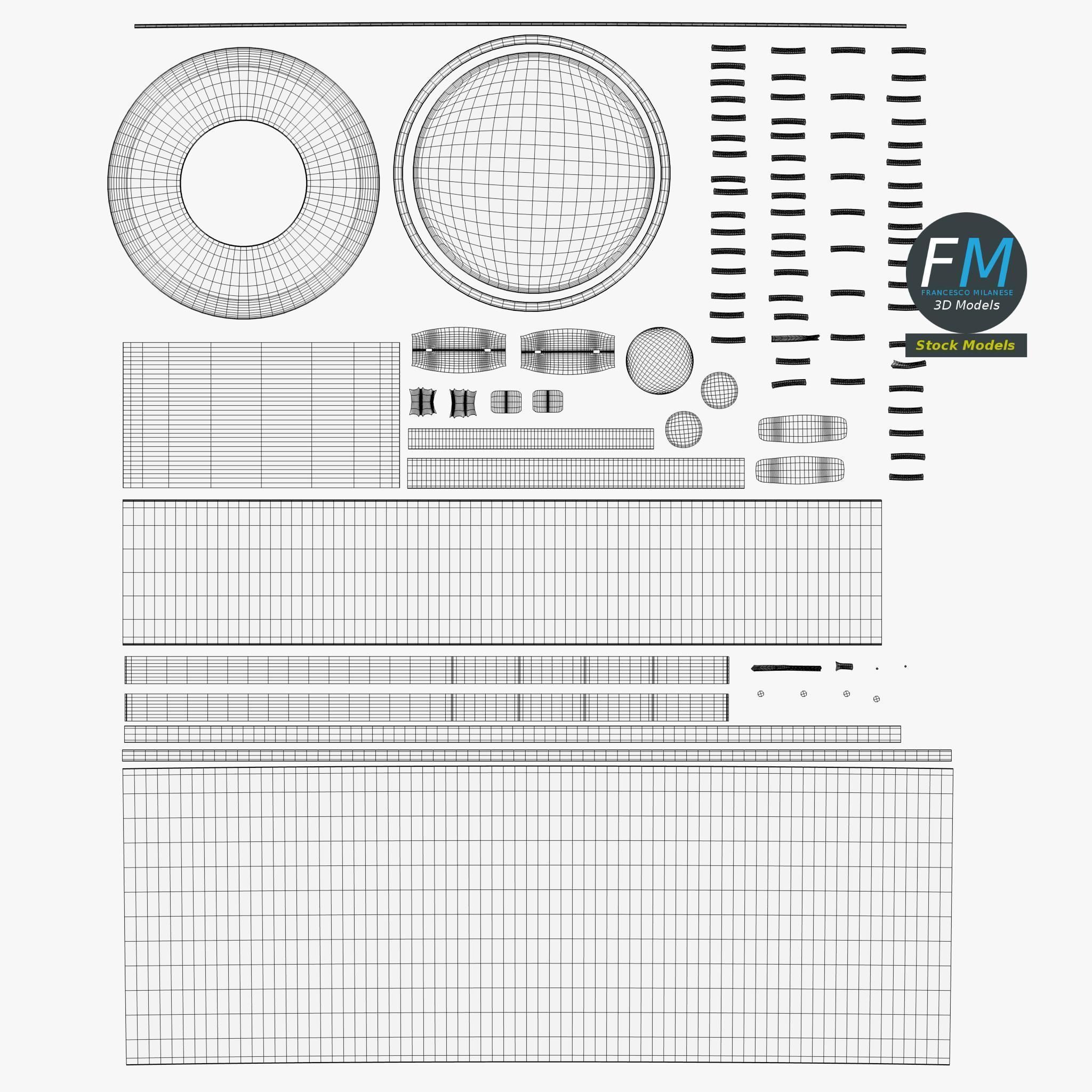 12V incandescent car light 3D model_11
