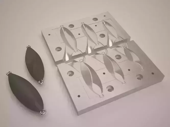 20-30-40 GR Fall Slug Japanese Metal Jig Mold 3D print model