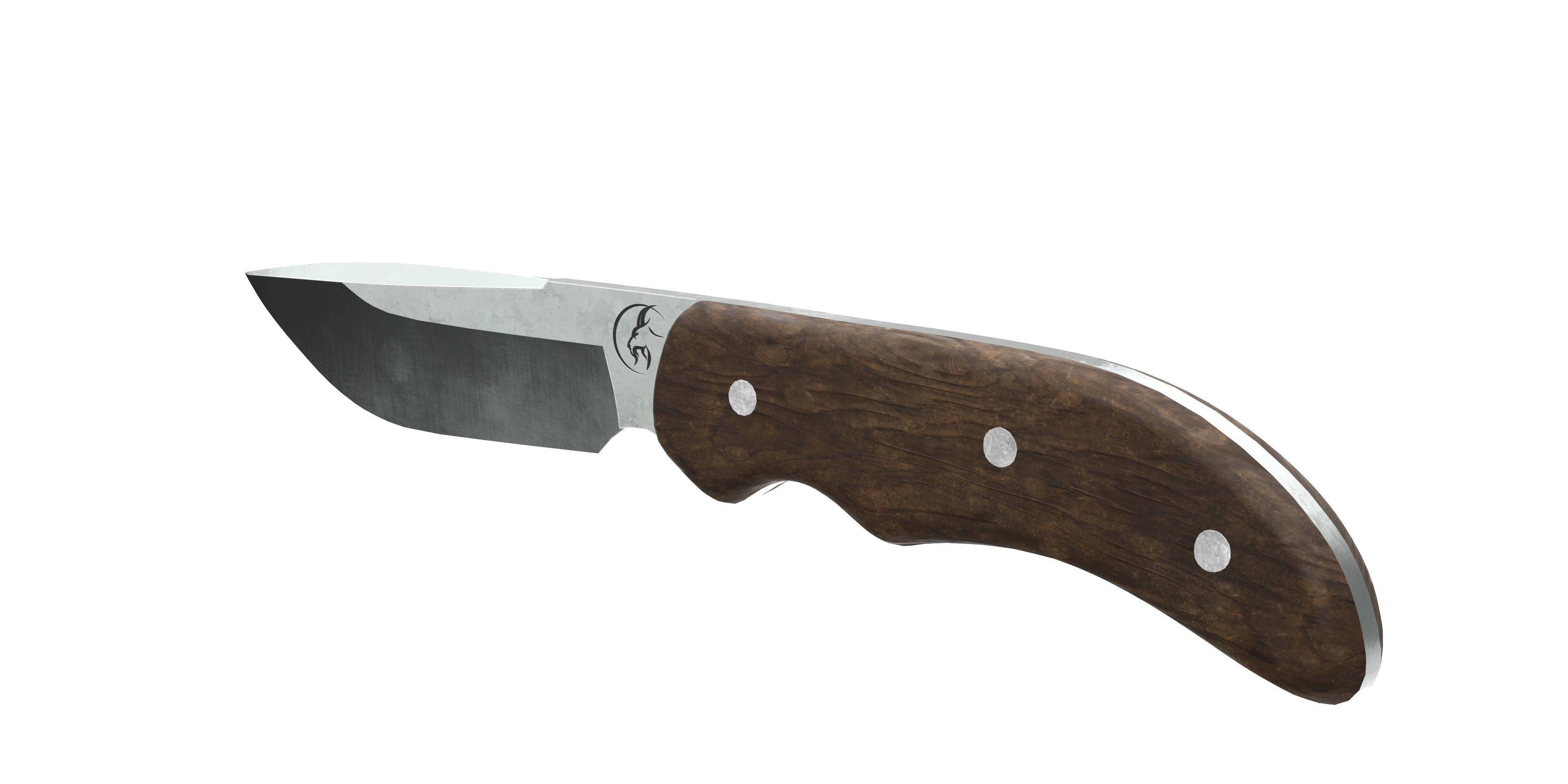 Survival Knife - Model 4 - with 5 Handle Skins 3D model_5