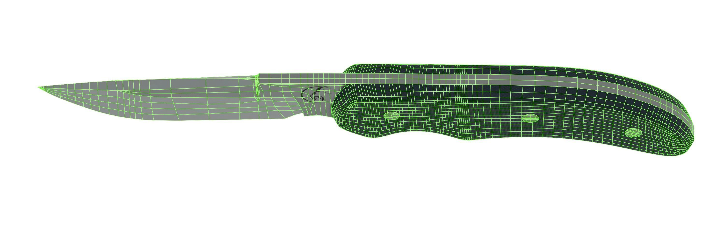 Survival Knife - Model 4 - with 5 Handle Skins 3D model_7