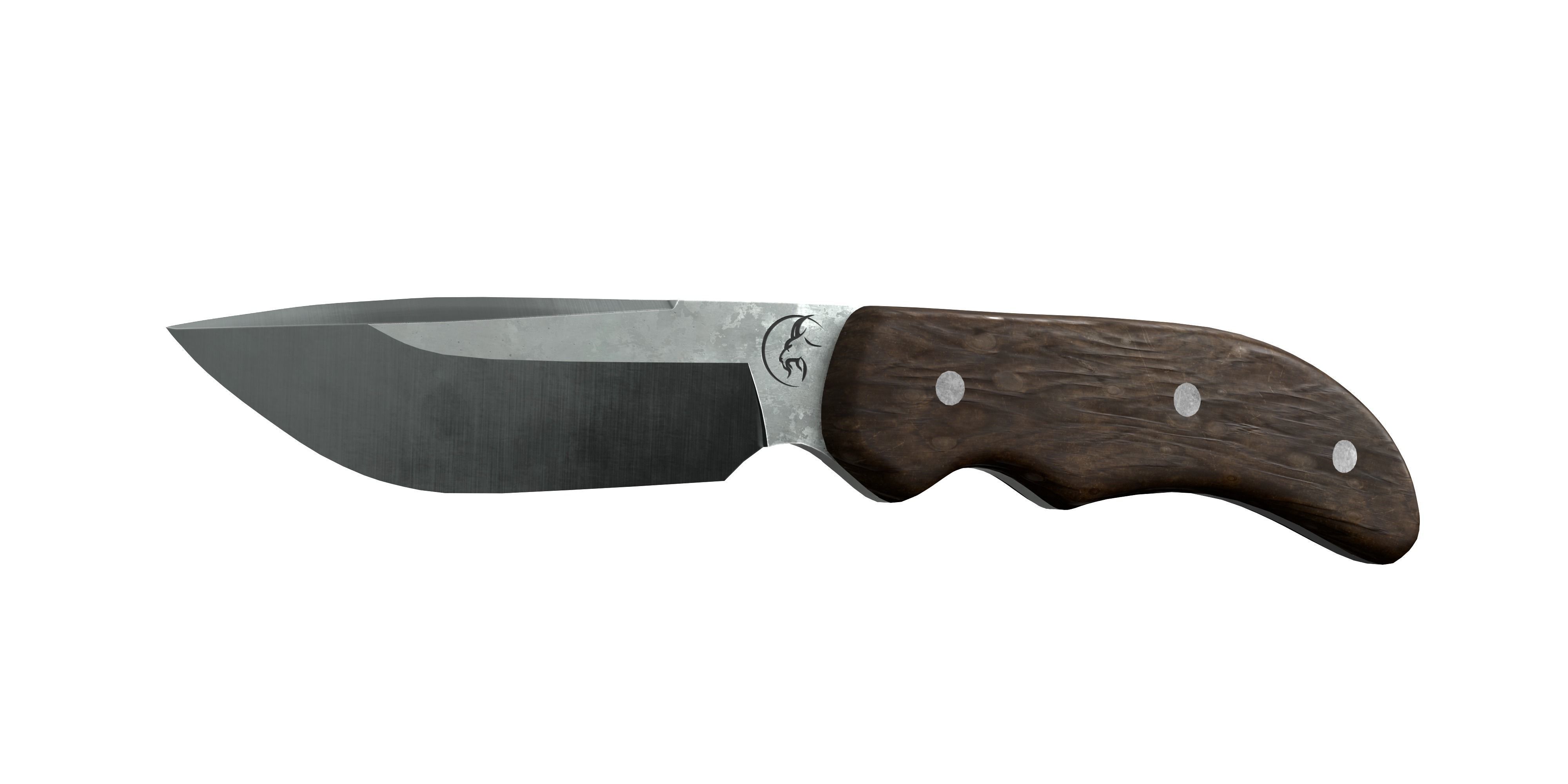 Survival Knife - Model 4 - with 5 Handle Skins 3D model_4