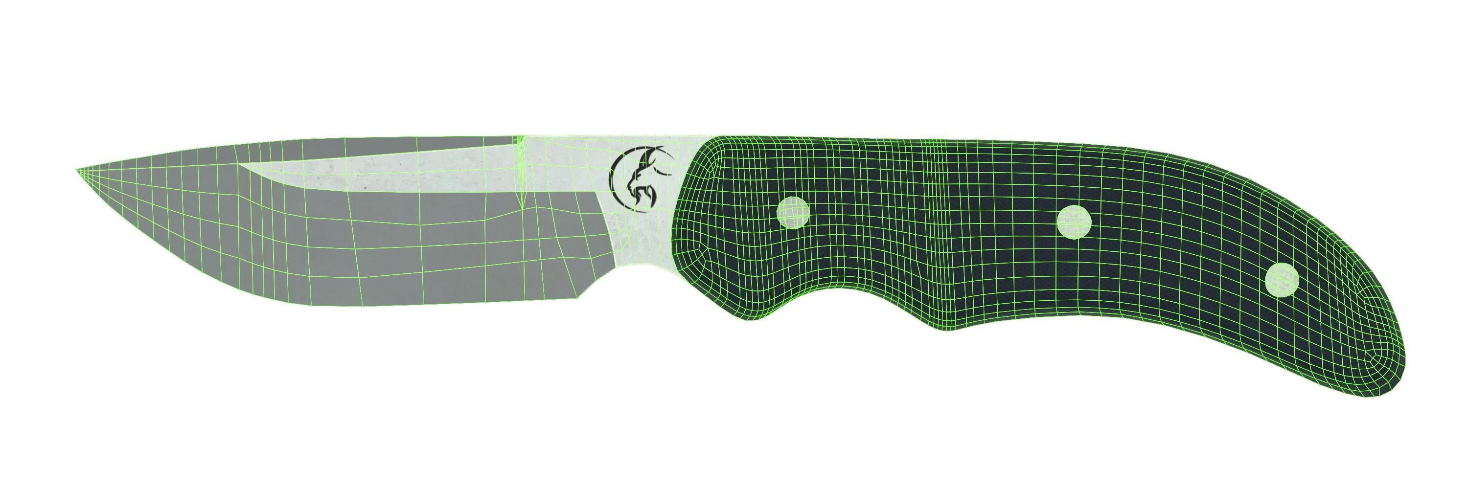 Survival Knife - Model 4 - with 5 Handle Skins 3D model_6