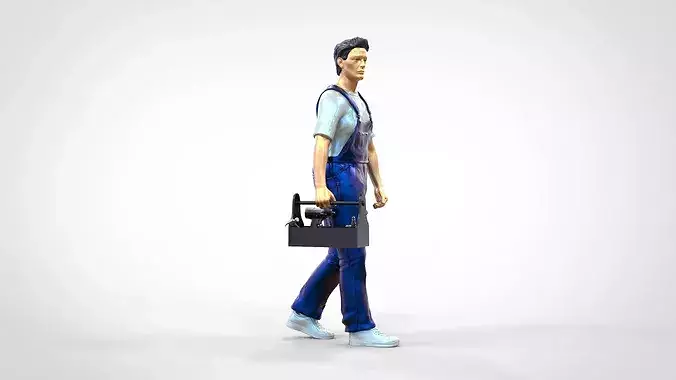 N9 Mechanic carrying a toolbox 3D print model 2