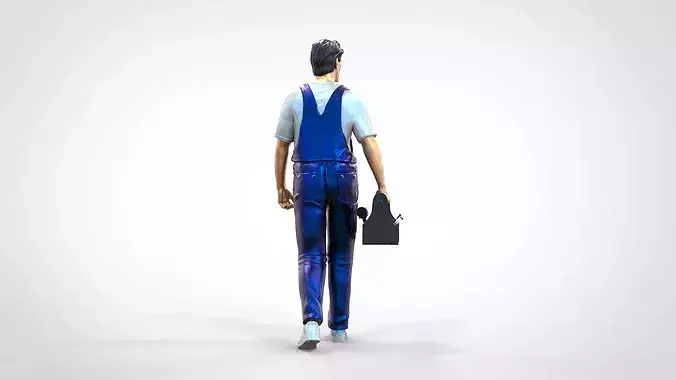 N9 Mechanic carrying a toolbox 3D print model 7