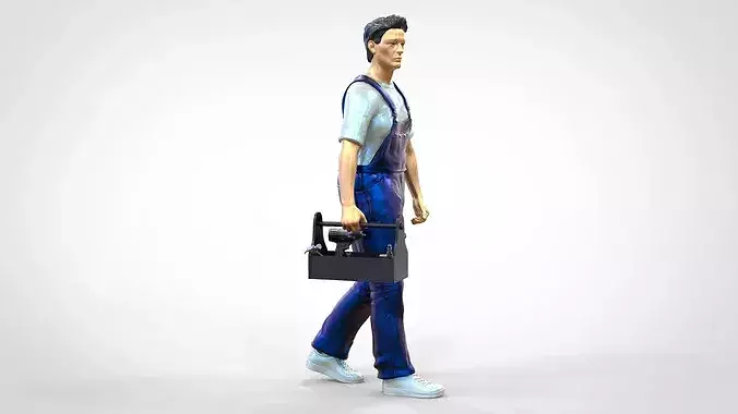 N9 Mechanic carrying a toolbox 3D print model 3