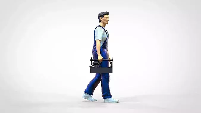N9 Mechanic carrying a toolbox 3D print model 5