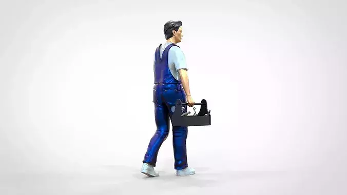 N9 Mechanic carrying a toolbox 3D print model 6