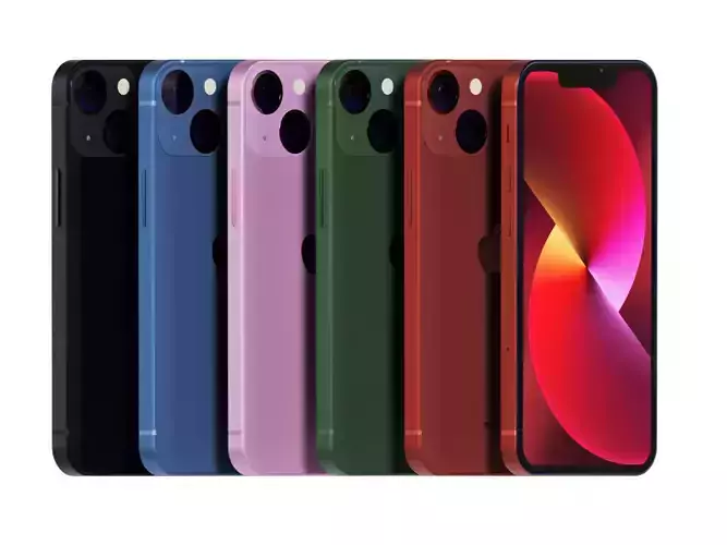 iPhone 13 Mini All Official Colors Free 3D model